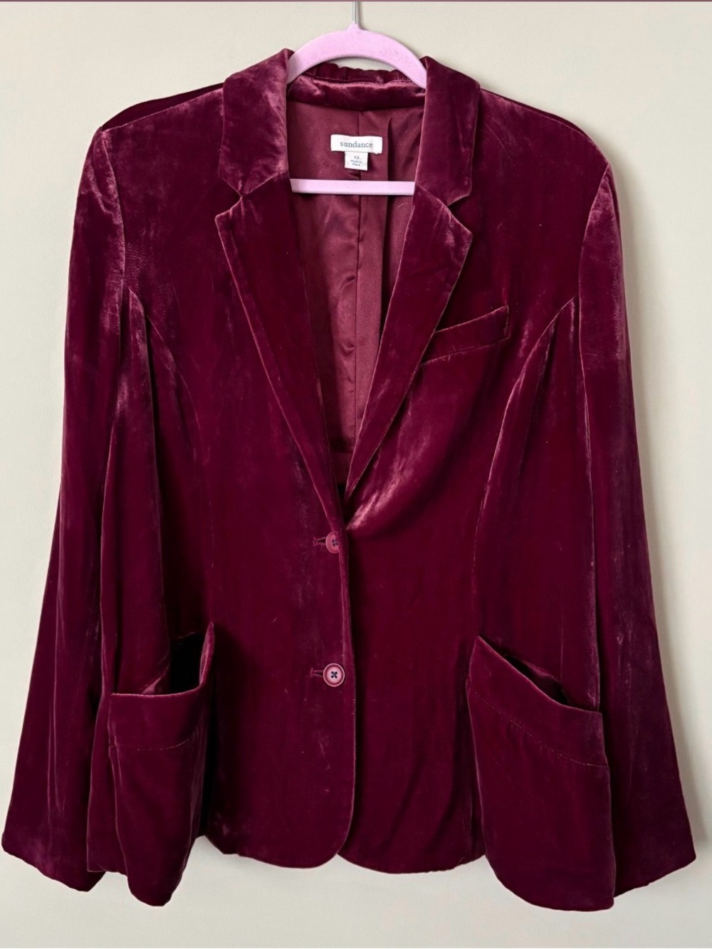 Sundance Velvet Blazer in Deep Wine